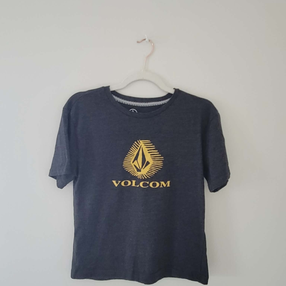 Volcom Charcoal Tee with Yellow Emblem